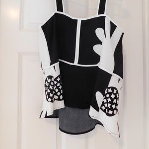 Victoria Beckham Black top with large white flower